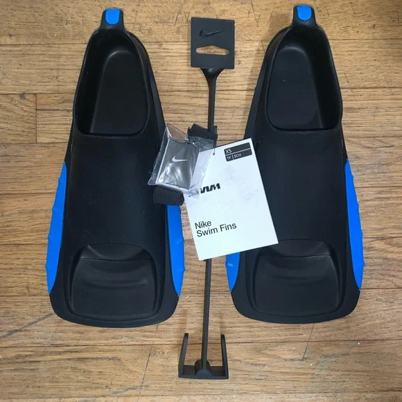 Nike Swimming Fins Black Blue Adult Size XS Shoe Size 5-7